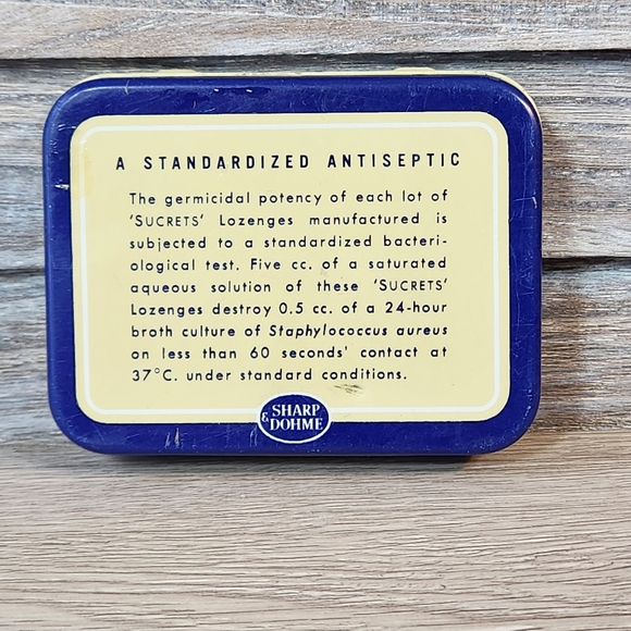 Vintage Sucrets Antiseptic Throat Lozenges Tin Only Empty - Picture 3 of 5